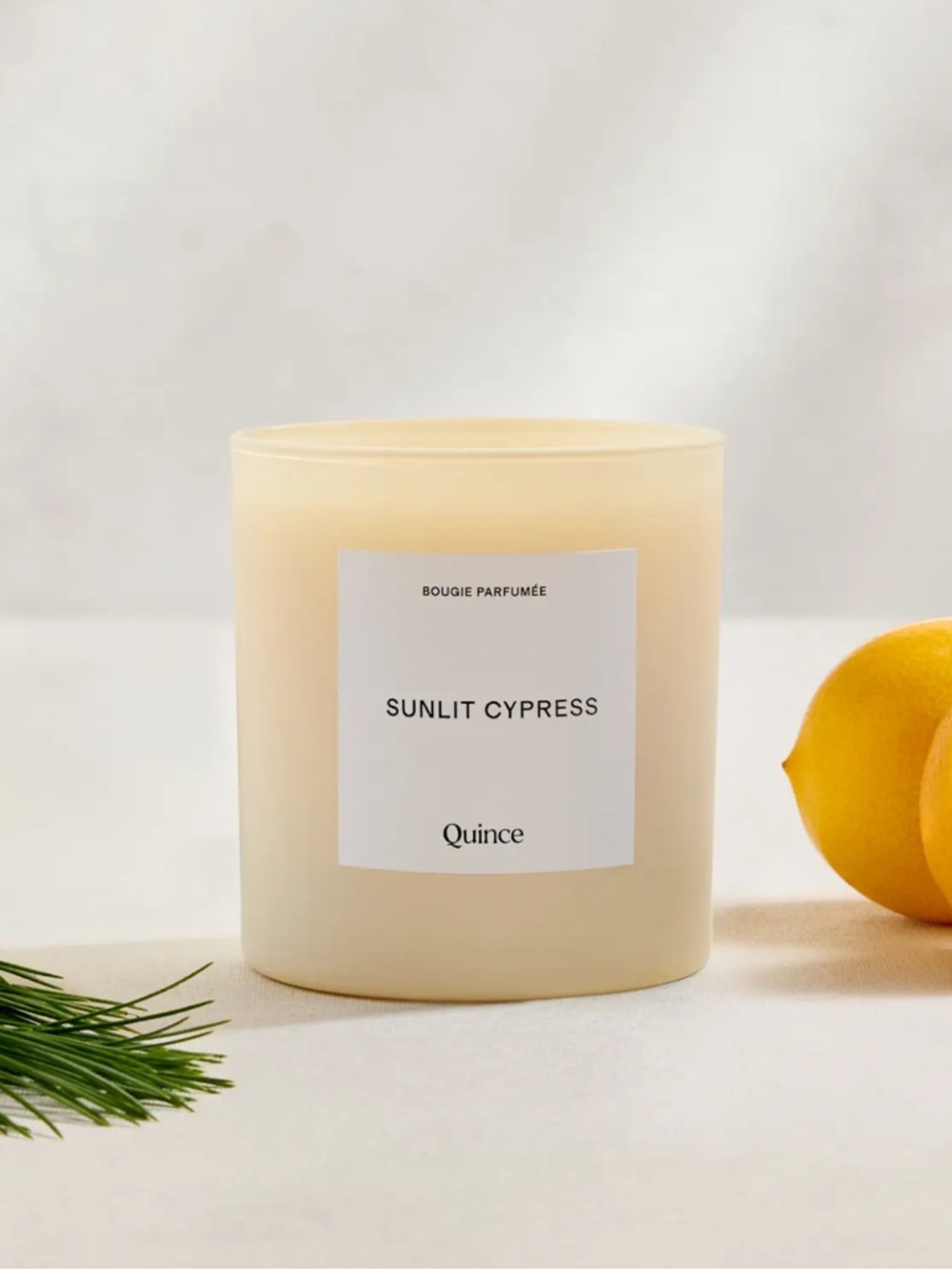 quince sunlit cypress candle